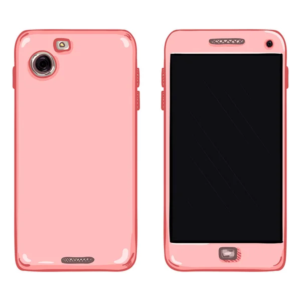 Cartoon-rosa Smartphones — Stockvektor