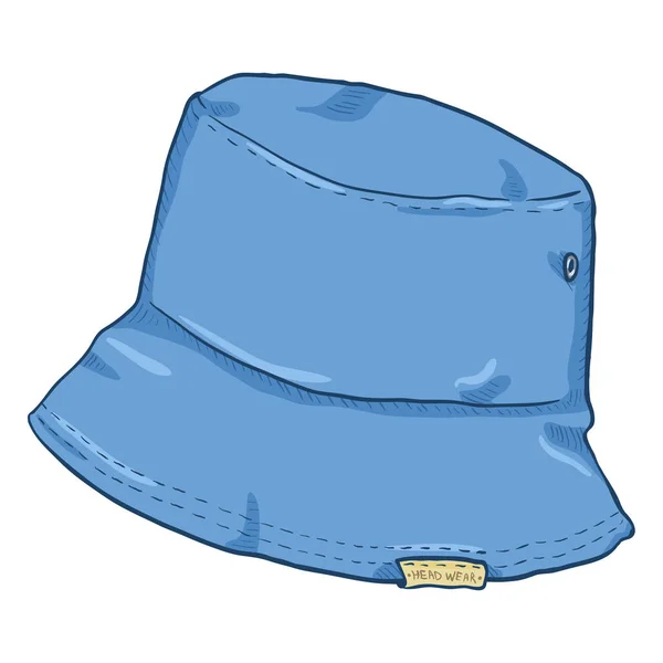 Blue Denim Cartoon Bucket Hat - Stok Vektor