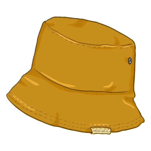 漫画ストリート スタイル マスタード色のバケツの帽子 — ストックベクタ