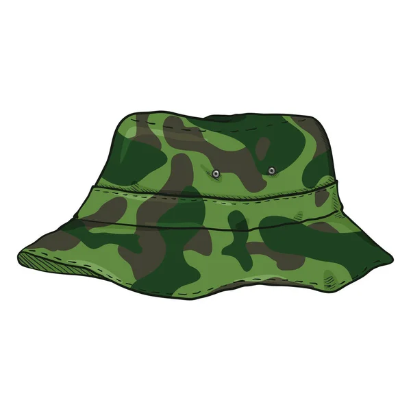 Cartoon Military Camouflage Bucket Hat — Stock Vector