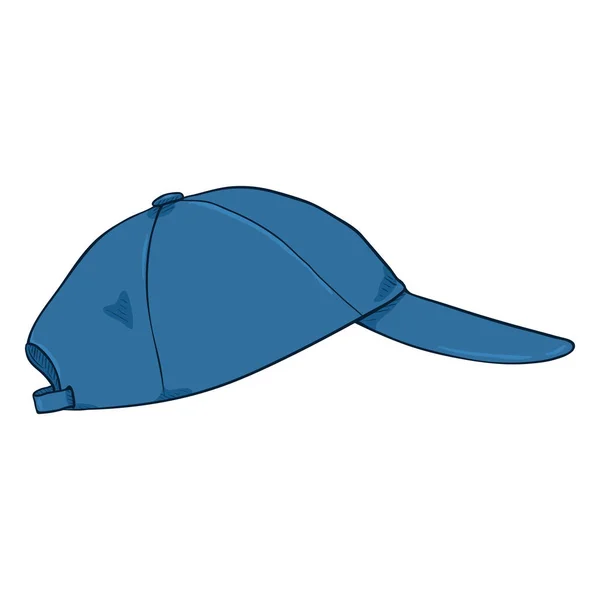 Vista Lateral Boné Beisebol Branco Azul Dos Desenhos Animados —  Vetores de Stock