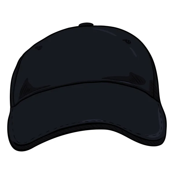 Vooraanzicht Van Cartoon Zwarte Klassieke Leeg Baseballcap — Stockvector