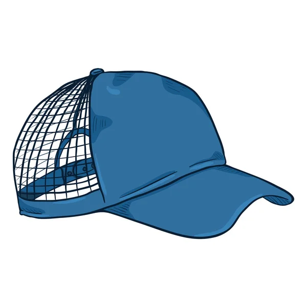 Side View Cartoon Blue Net Cap — Stock Vector