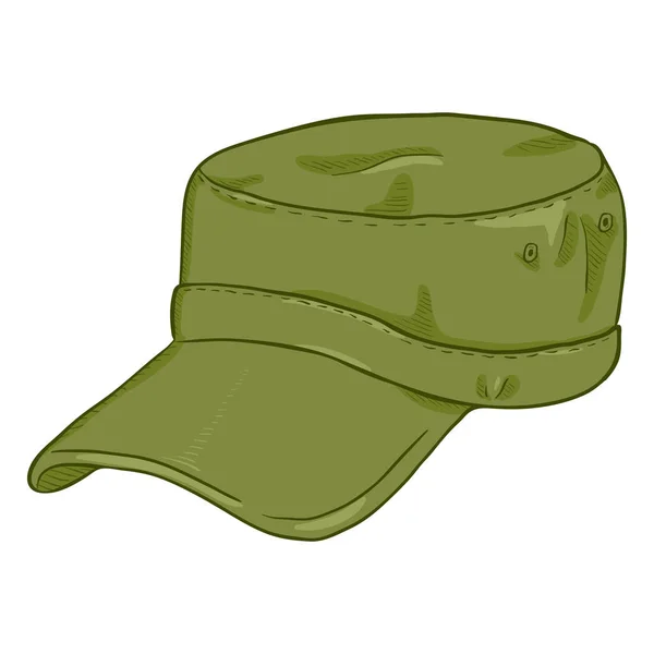Boční Pohled Cartoon Khaki Army Cap — Stockový vektor