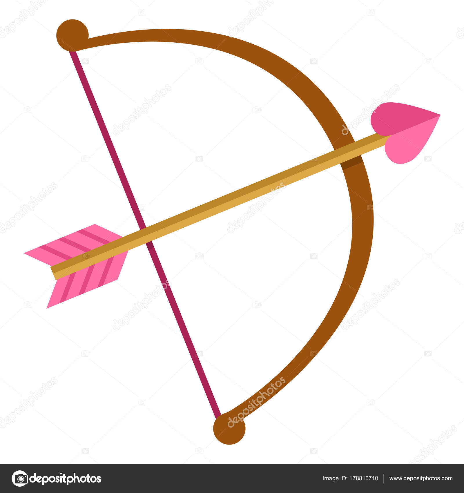 Color Vectorial Arco Cupido Plano Con Ícono Flecha Amor Vector de