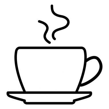 Vektör tek siyah anahat simgesini daire ile kahve Kupası