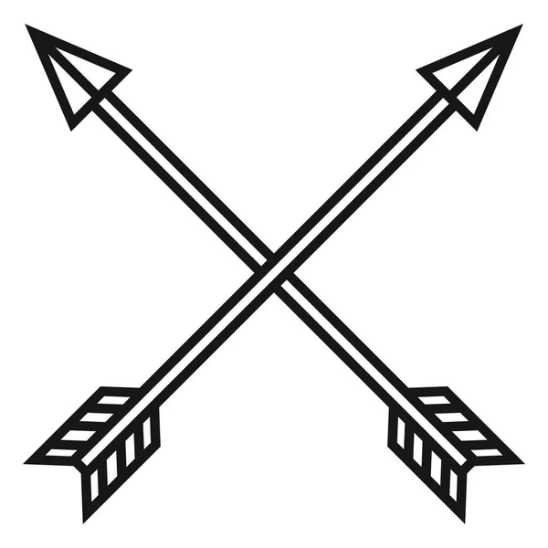Векторная Черная Очертания Средневековой Иконы Крестовых Стрел — стоковый вектор