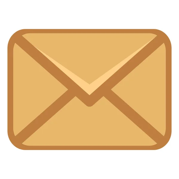 矢量单棕色封闭式邮政信封图标 — 图库矢量图片