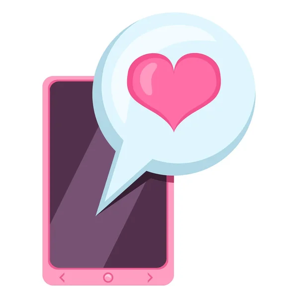 Ícone Valentim Vetor Smartphone Rosa Com Uma Mensagem Amor —  Vetores de Stock