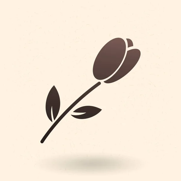 Vektor Enda Svart Siluett Tulip Flower Icon — Stock vektor