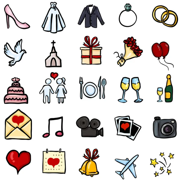 Valentine Day Icons — Stock Vector