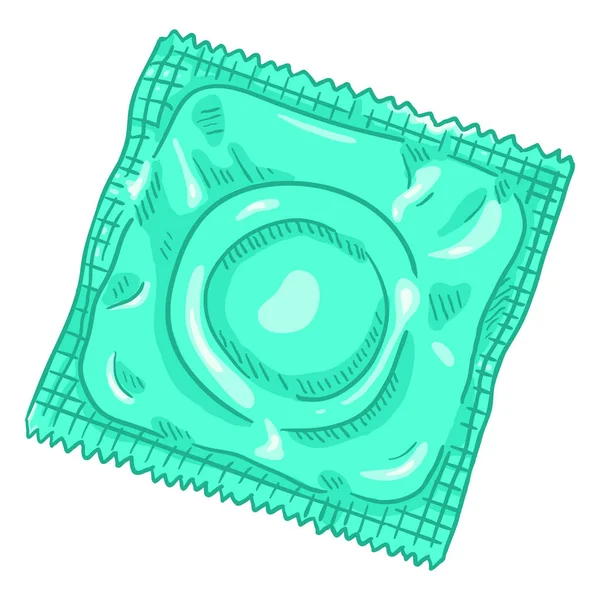 Jeden kreslený kondom — Stockový vektor