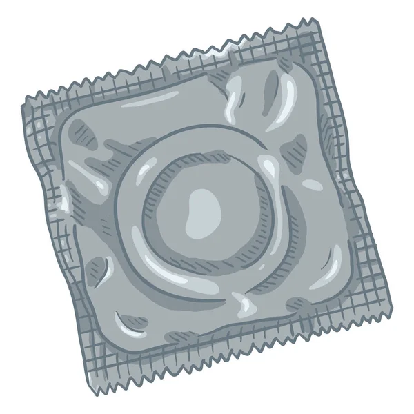 Enda tecknad kondom — Stock vektor