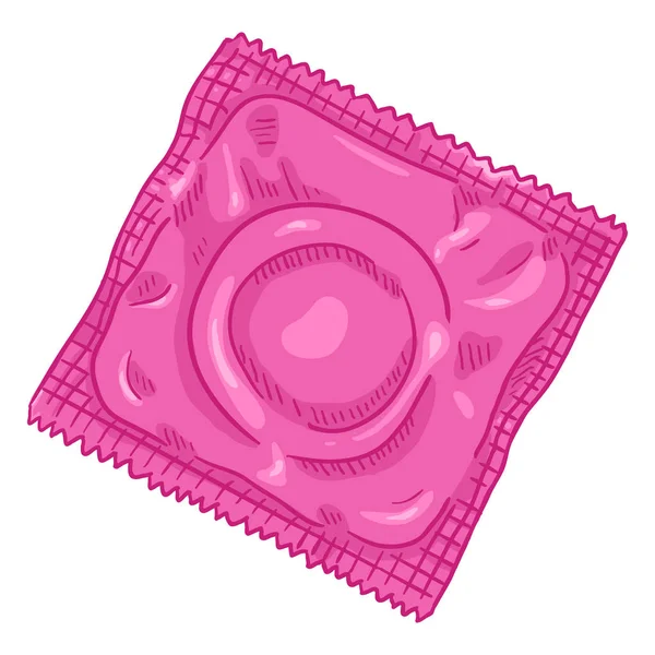 Einzelnes Cartoon-Kondom — Stockvektor