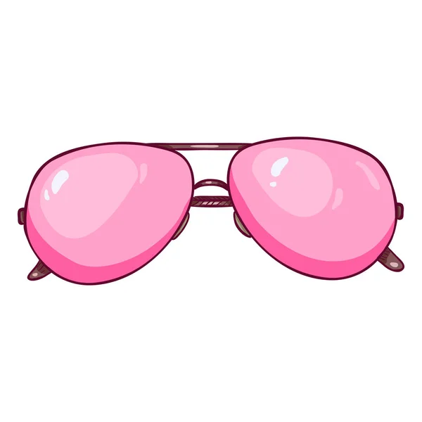 Occhiali da sole Vector Cartoon Pink Aviator — Vettoriale Stock