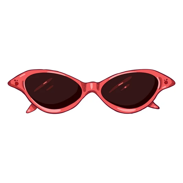 Διάνυσμα κινουμένων σχεδίων γυαλιά ηλίου γυναικών σε ροζ πλαστική Rim — Διανυσματικό Αρχείο