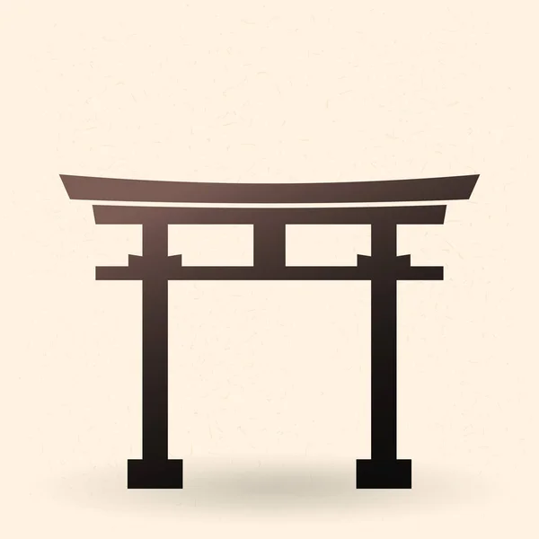 Vektor Enda Svart Siluett Shinto Torii Gate Icon — Stock vektor