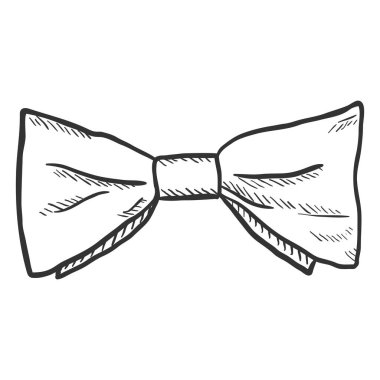 Standart papyon, vintage Moda Aksesuar, vektör, illüstrasyon kroki