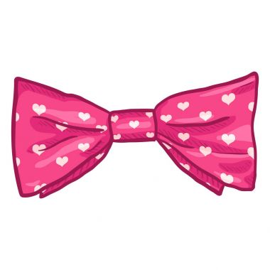 çizgi film pembe kelebek papyon ile aşk model, vintage Moda Aksesuar, vektör, illüstrasyon