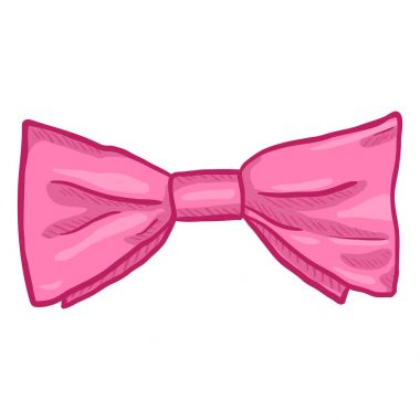 karikatür standart pembe papyon, vintage Moda Aksesuar, vektör, illüstrasyon