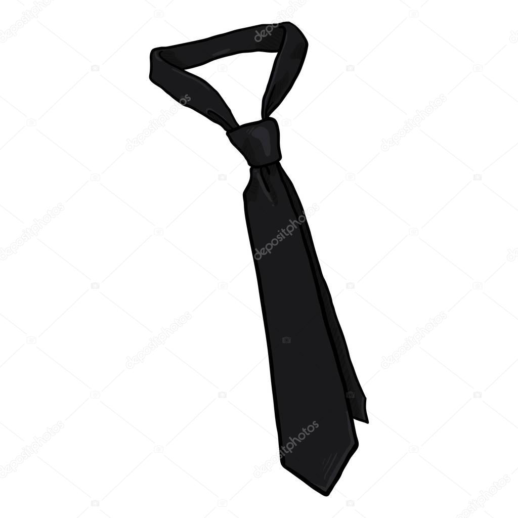 cartoon classic black necktie, vector, illustration