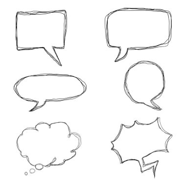 Vektör ayarla, konuşma beyaz arka plan üzerinde izole balonları.