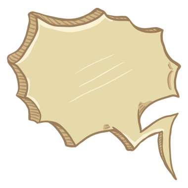 Altın çizgi roman konuşma balonu beyaz arka plan üzerinde izole