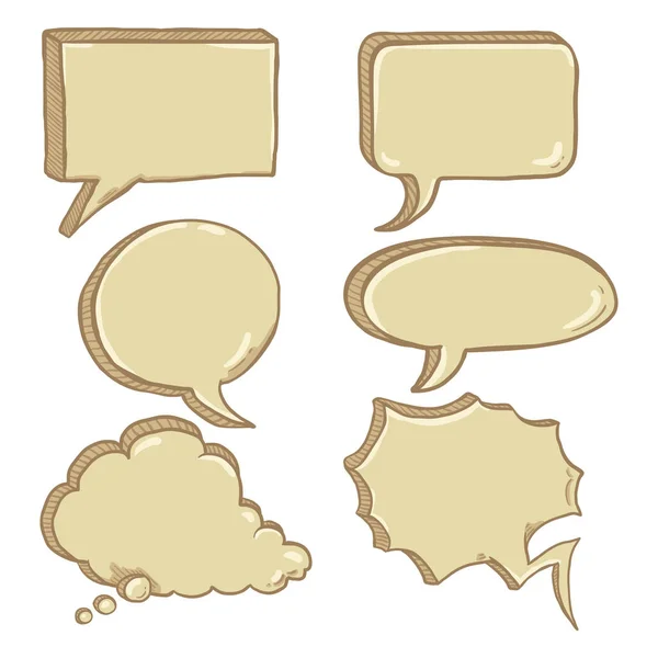 Vector Set Golden Speech Bubbles Isolated White Background — Stock Vector