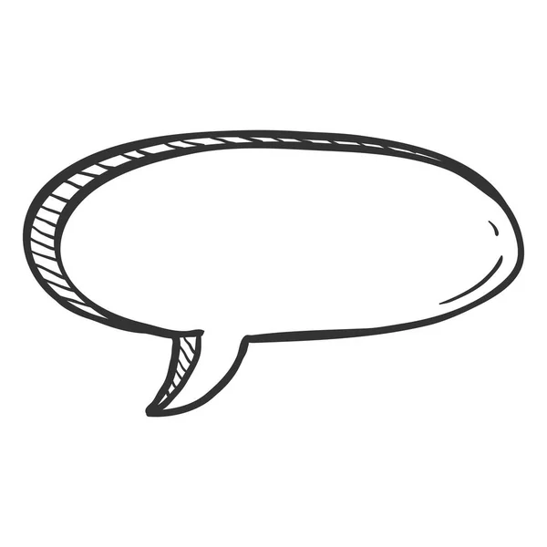 Vector Sketch Comics Speech Bubble Con Forma Ovale Isolata Sfondo — Vettoriale Stock