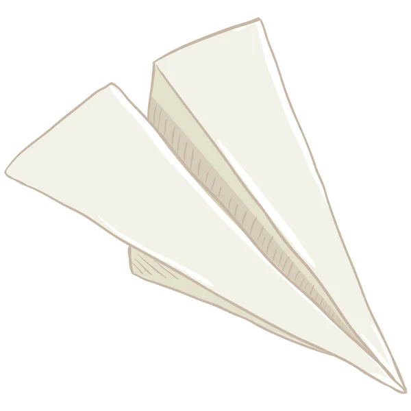 Kreslený Bílá Origami Papírové Letadlo Vektorové Ilustrace — Stockový vektor