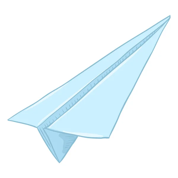 Cartoon Origami Blue Paper Plane Vector Illustration — Stock Vector