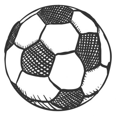 Top futbol için kroki. Avrupa Futbol, vektör çizim
