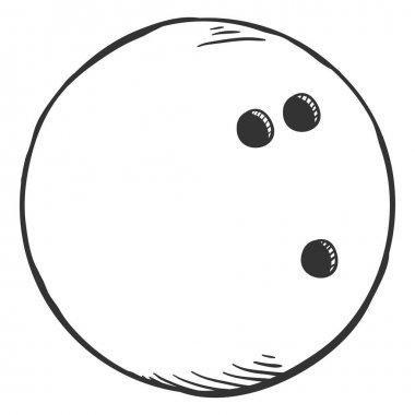 Tek kalem kroki top Bowling, vektör çizim için