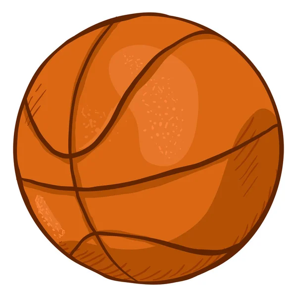 Jeden Kreslený Oranžová Koule Pro Basketbal Vektorové Ilustrace — Stockový vektor