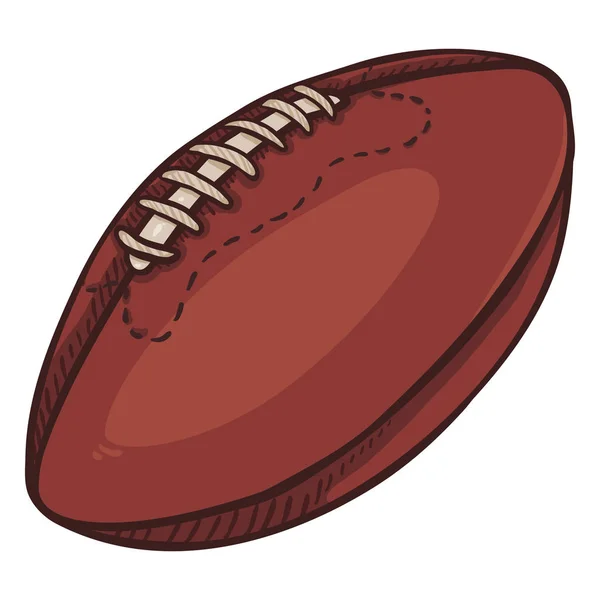 Boule Dessin Animé Marron Pour Rugby Football Américain Illustration Vectorielle — Image vectorielle