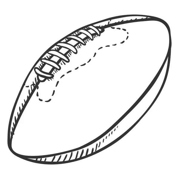 Single Sketch Ball Rugby American Football Vector Illustration — Stock Vector