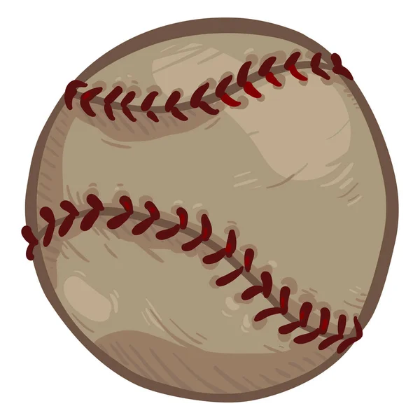 Cartoon Oude Brown Bal Voor Honkbal Vectorillustratie — Stockvector