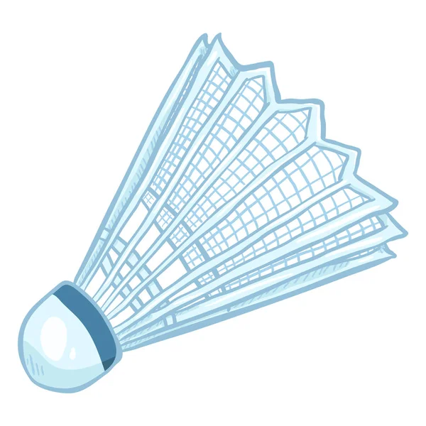 Kreslený Bílá Kuželka Volant Pro Badminton Vektorové Ilustrace — Stockový vektor