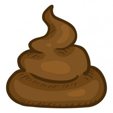 Vector Cartoon Brown Poop. Comics Style Drawn Piece of Shit. clipart