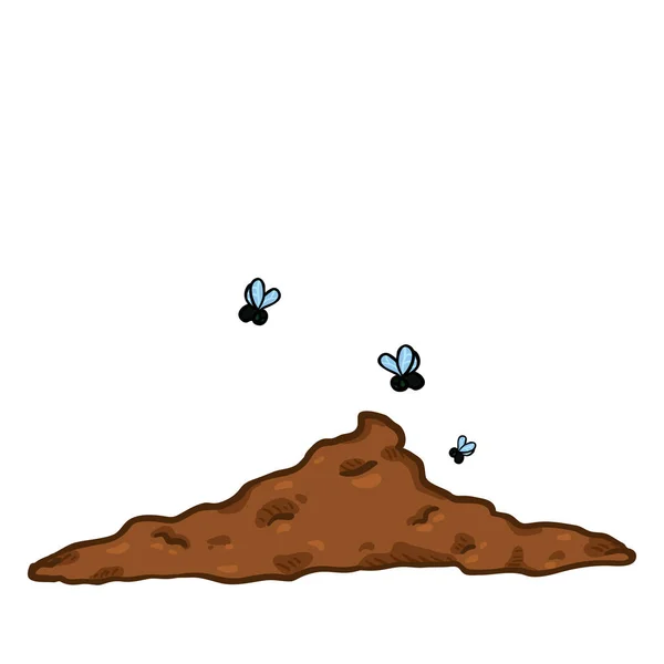 Векторный Мультфильм Brown Poop Стиль Коэна Нарисованный Дерьма — стоковый вектор