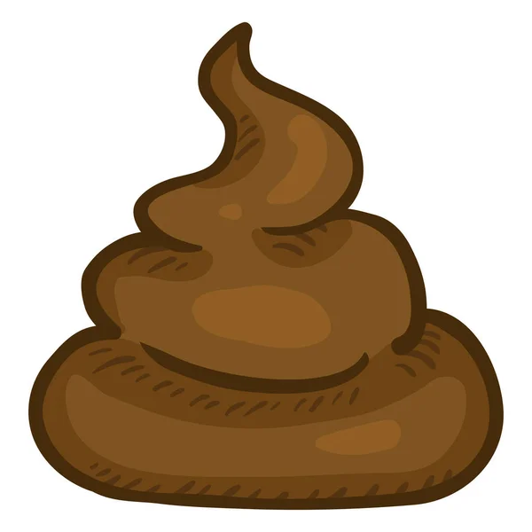 Vector Cartoon Brown Poop Comics Style Drawn Piece Shit — Stock Vector