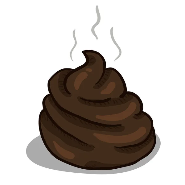 Vector Cartoon Dark Brown Poop Comics Style Drawn Piece Shit — Stock Vector