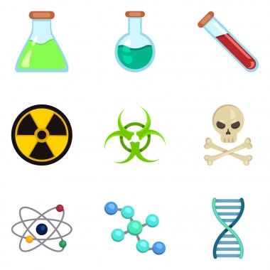Vector Set of Chemical and Physical Icons. Education and Science Signs. clipart
