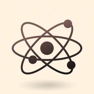 Vektör tek siyah temel siluet Atom simgesi