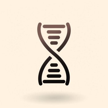 Vector Black Silhouette DNA Icon. Deoxyribonucleic Acid Symbol clipart