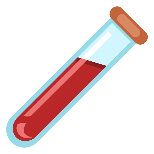 Vector Color Icon Glass Vial Blood Chemical Lab Glassware — Stock Vector