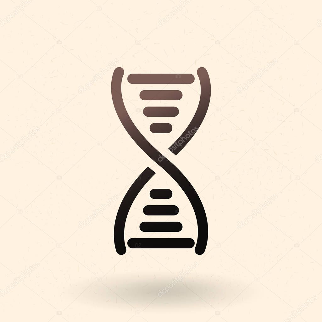 Vector Black Silhouette DNA Icon. Deoxyribonucleic Acid Symbol
