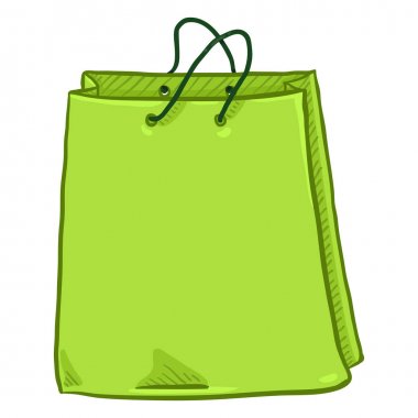 yeşil alışveriş çantası beyaz arkaplanda izole edildi