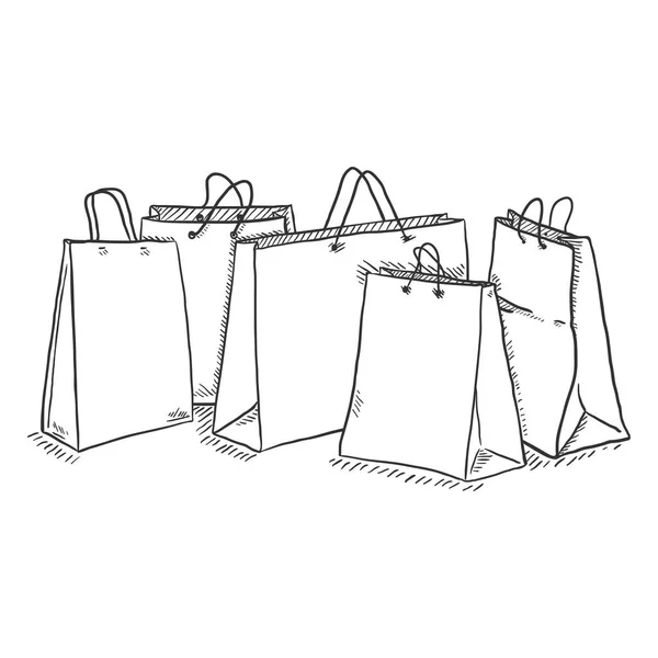 Conjunto Bolsas Compras Sobre Fondo Blanco — Vector de stock