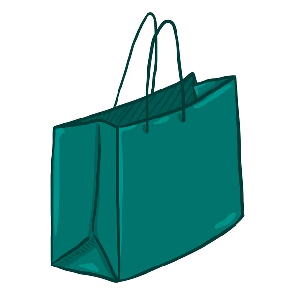 Dark Green Shopping Bag Isolated White Background — Stock Vector